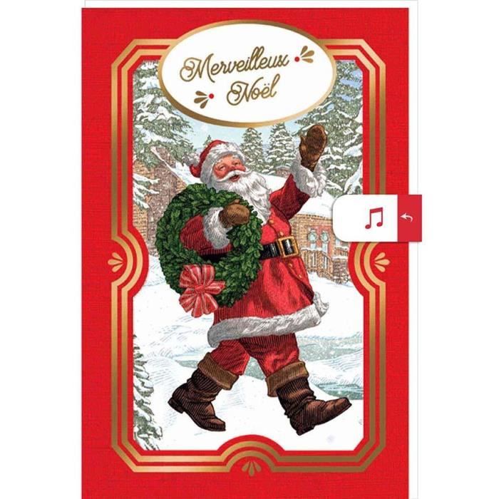 Carte De Vœux Musicale Draeger Paris Petit Papa Noël 11,5 x 17 cm — free download