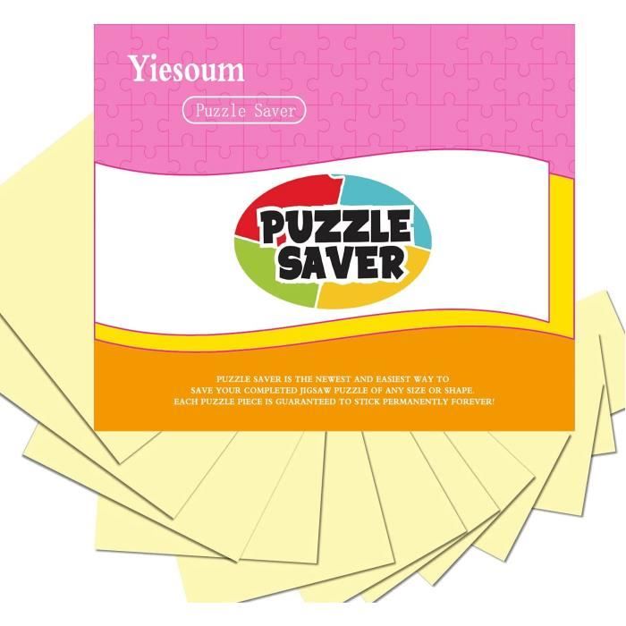 Feuilles de colle pour puzzle de Galison – Préservez deux puzzles de 1000  pièces, seize feuilles adhésives de 17,8 x 25,4 cm et 4 crochets adhésifs