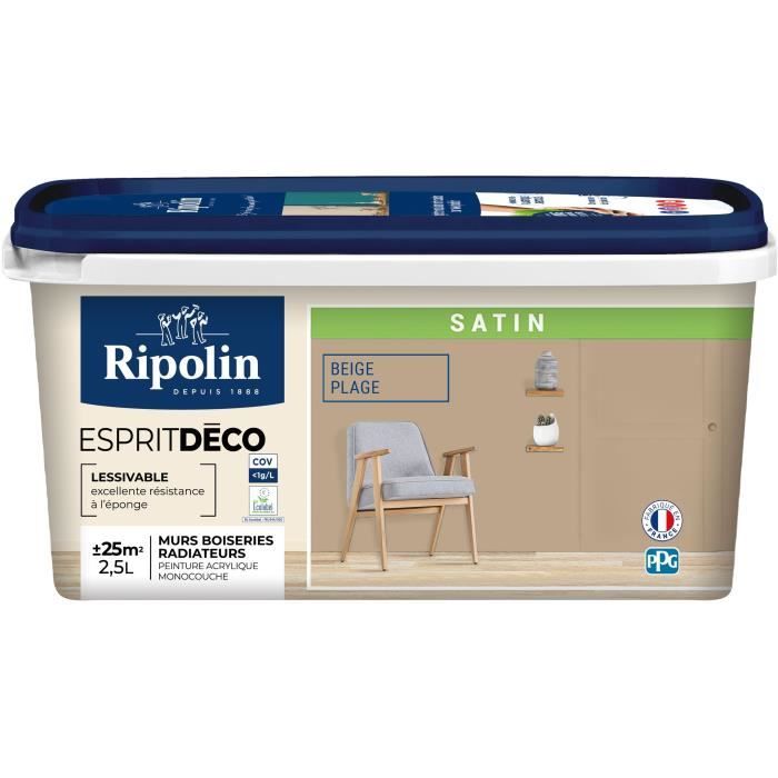Ripolin Peinture - ESPRIT DECO MULTI-SUPPORTS - Beige Plage - Satiné - 25L