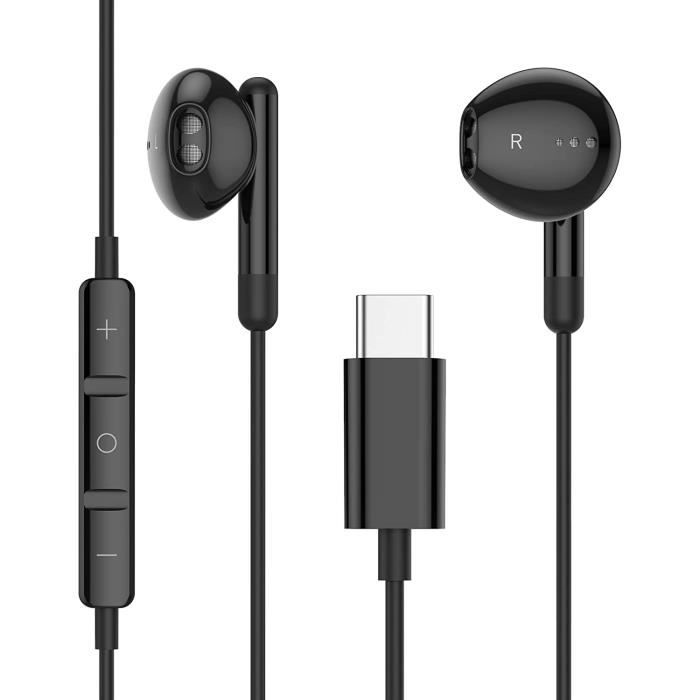 Écouteurs USB C Ecouteurs Filaire USB C Ecouteur Type c Casque Stéréo HiFi  avec Micro et Contrôle du Volume Compatible avec Huawei P40 P30pro,Samsung