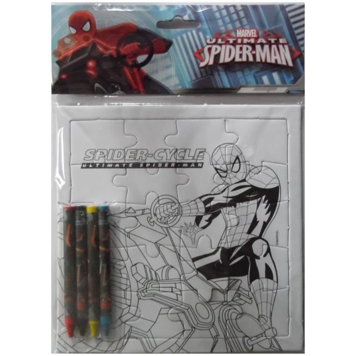 Puzzle A Colorier 4 Crayon Disney Spiderman Enfant Cdiscount Jeux Jouets