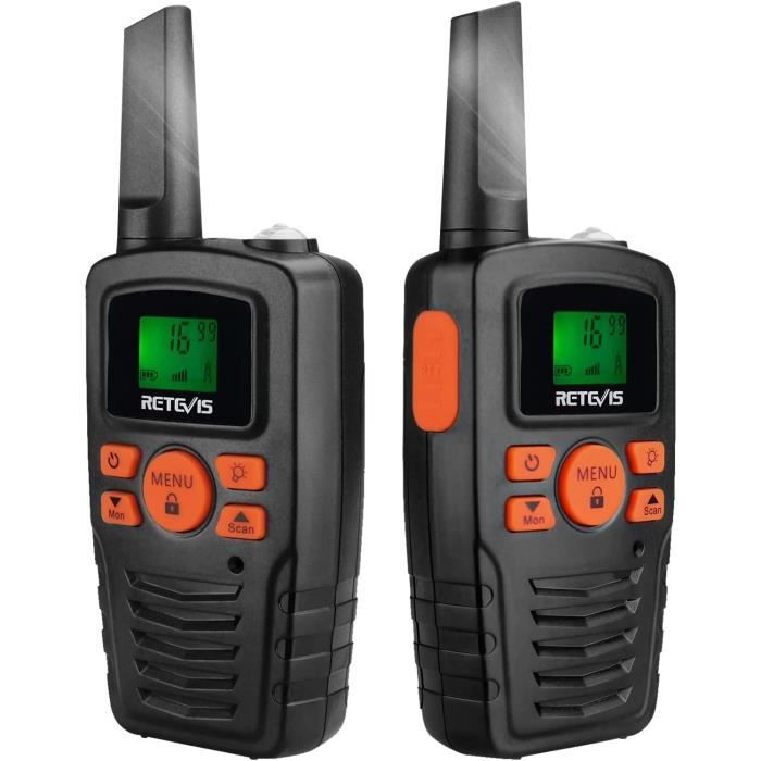 Retevis RT619 - Lot De 4 Talkies-walkies PMR446 Sans Licence - Mini, Rechargeables, Avec Casques - Pour Famille, Pros