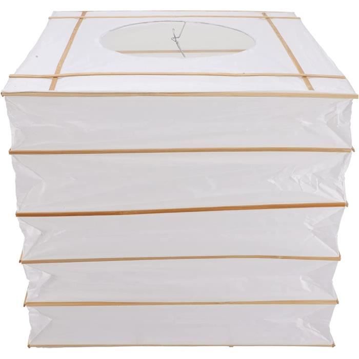ACAMPTAR Abat-Jour Lanterne Papier Japonais 40cm - Blanc Crème Pour Mariage & Fête | Décoration Événement