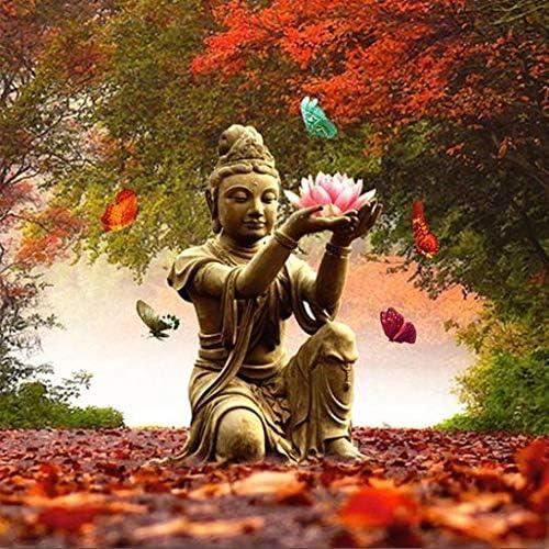 Kit Diamond Painting Bouddha Et Lotus 30x40cm - Art Diamant 5D Adulte DIY