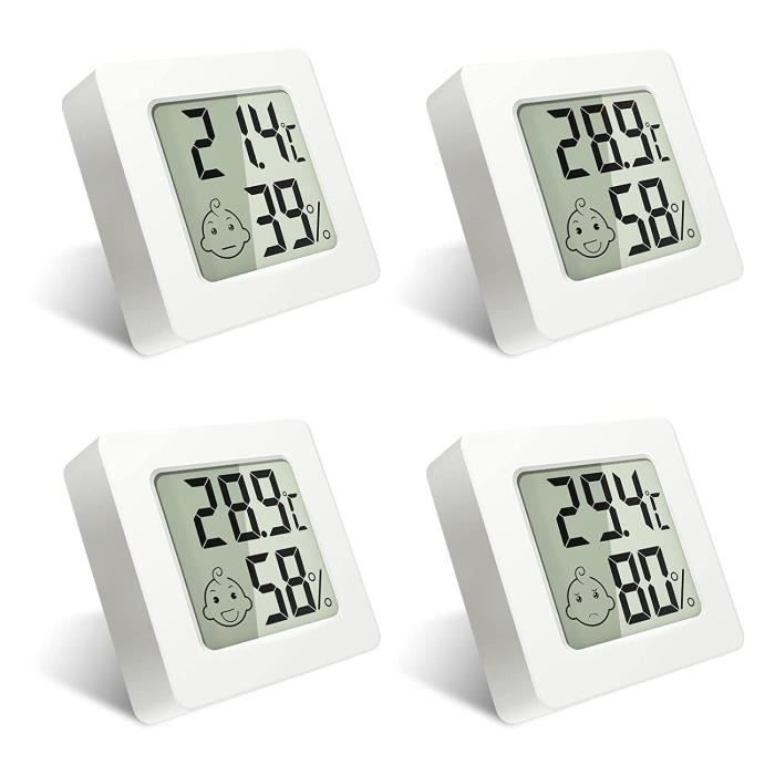 Lot Thermomètre Intérieur, LCD Mini Digital Thermometre Hygrometre