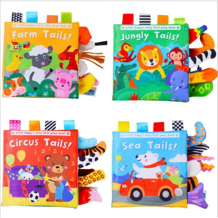 TOYMYTOY Livre Tissu Bébé Eveil Souple Jouet Educatif Bebe Apprendre Véhicules de Transport 