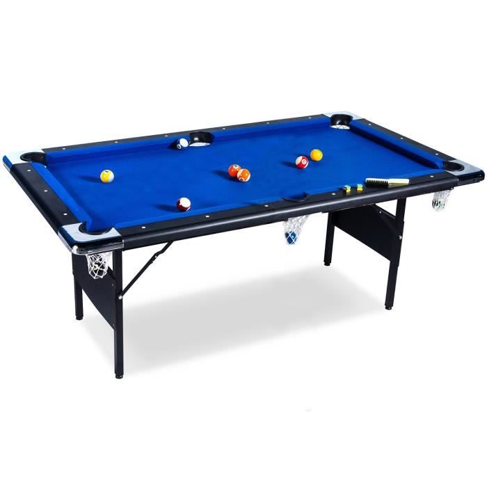 Table De Billard Pliable HLC - Dimensions 183x91.5x79 Cm, Avec Accessoires Complets, Pour Famille - 9