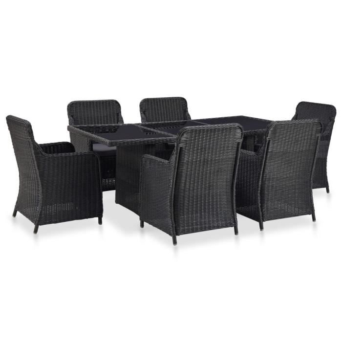 Canapé De Jardin 6 Places – Ensemble Salon Extérieur Tectake – Modèle Comosa – Brun – Toile Polyester