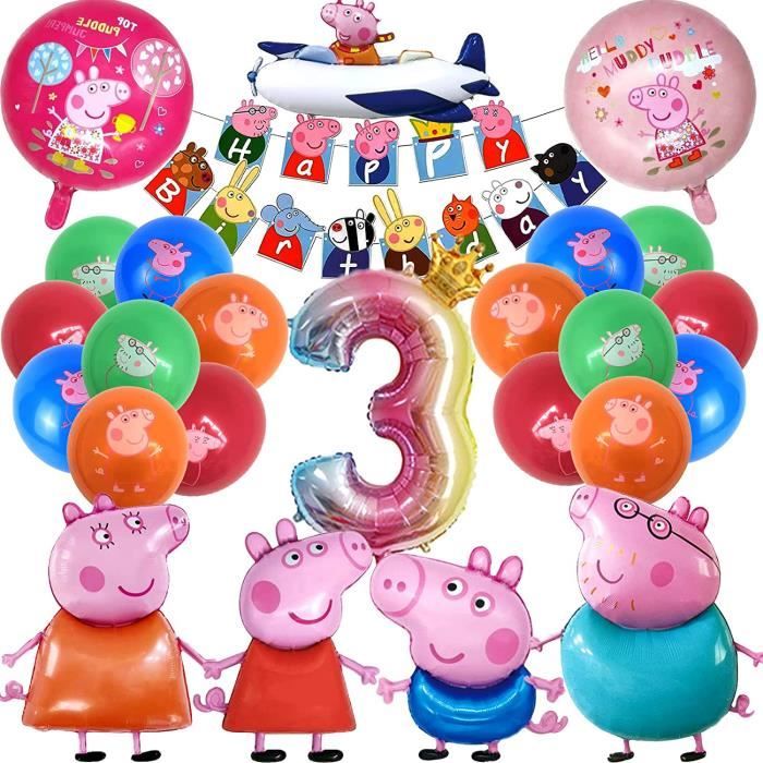 Decoration Anniversaire Pepp Pig 3 Ans, Deco Anniversaire Pepp Pig Fille 3  Ans, Kit Ballon Pig Anniversaire 3 An Pour Decorat[u4220]