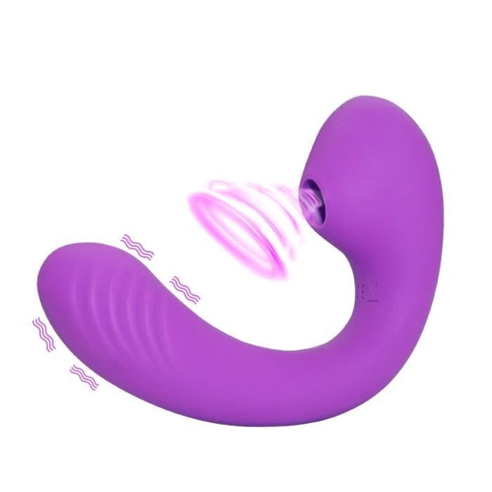 Appareil de massage,Vagin sucer vibrateur pour les femmes Double Vibration  10 vitesse stimuler G spot vagin - Type MeiYa Purple
