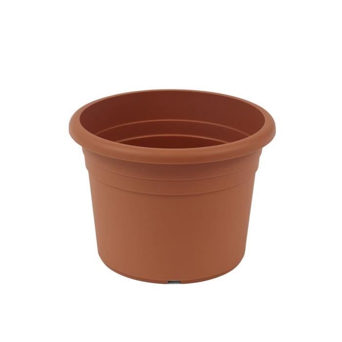 greemotion Pot de fleurs rond en plastique Ø 60cm 61L Pot pour plantes extérieures et intérieures Pot de jardin couleur terre cuite