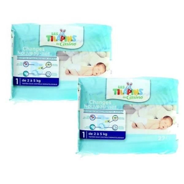 Les Tilapins Couches Taille 1 Lot De 2 X 27 Couches Cdiscount Puericulture Eveil Bebe