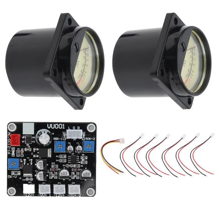 VU-mètre Analogique 2 Canaux - Indicateur Niveau Sonore DB Avec Rétroéclairage - Haute Précision ±5% - Pour Studio, Home Studio, Enregistrement Audio
