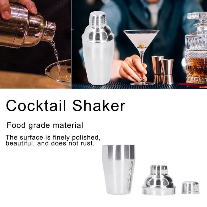 Shaker à Martini En Acier Inoxydable Premium Forme Classique Capacité 550ml Ensemble De Shaker à Cocktails Shaker à Cocktails Avec Passoire Pour Utilisation Au Bar