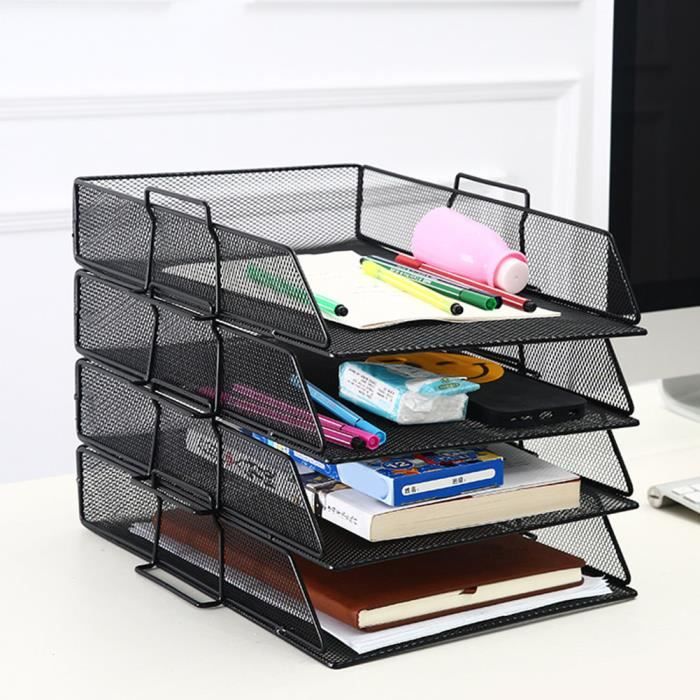 Organisateur De Courrier En Acrylique Transparent - 5 Compartiments Pour Bureau - Range Lettres, Factures, Dossiers - Design Moderne