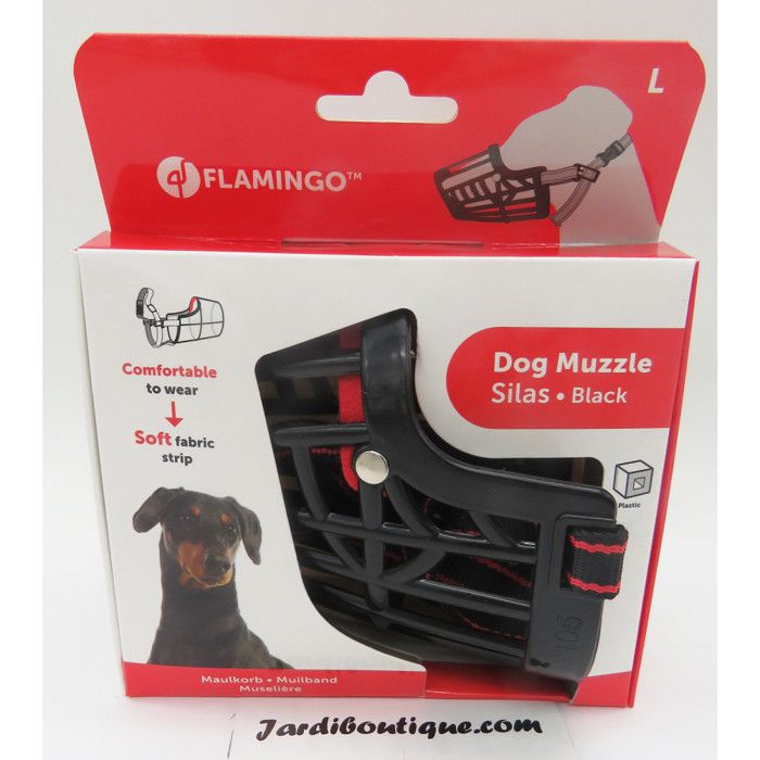 Comparer les prix de Flamingo - Muselière SILAS L noir 31 cm 38-52 cm. pour chien.