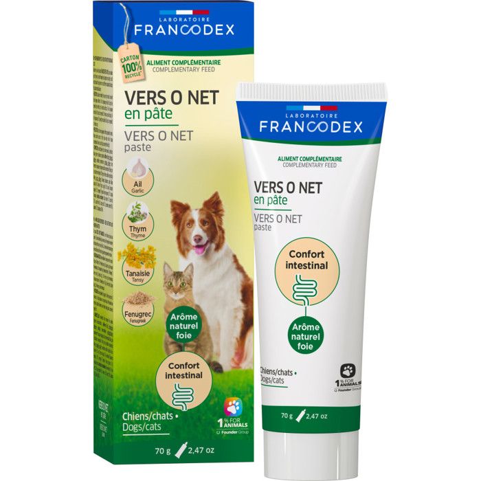 Vers O net pâte 70 g pour chien et chat - Francodex