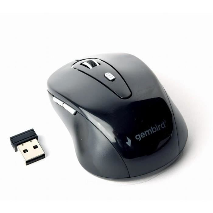 Souris sans fil – GEMBIRD – MUSW-6B-01 – 6 boutons – Optique – Noir