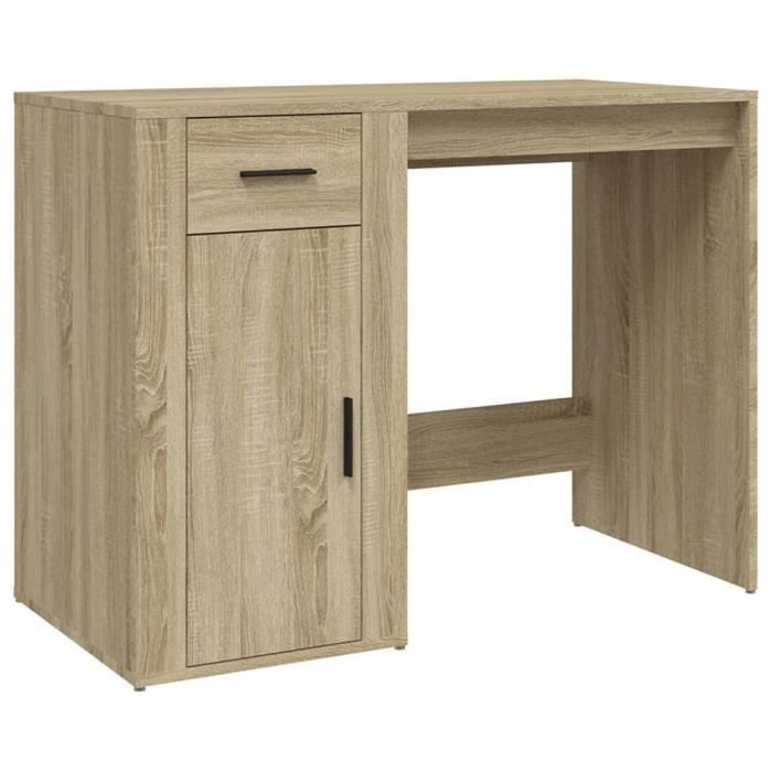 Bureau - GOTOTOP - M3246 - Chêne sonoma - 100x49x75 cm - 1 tiroir - Bois dingénierie