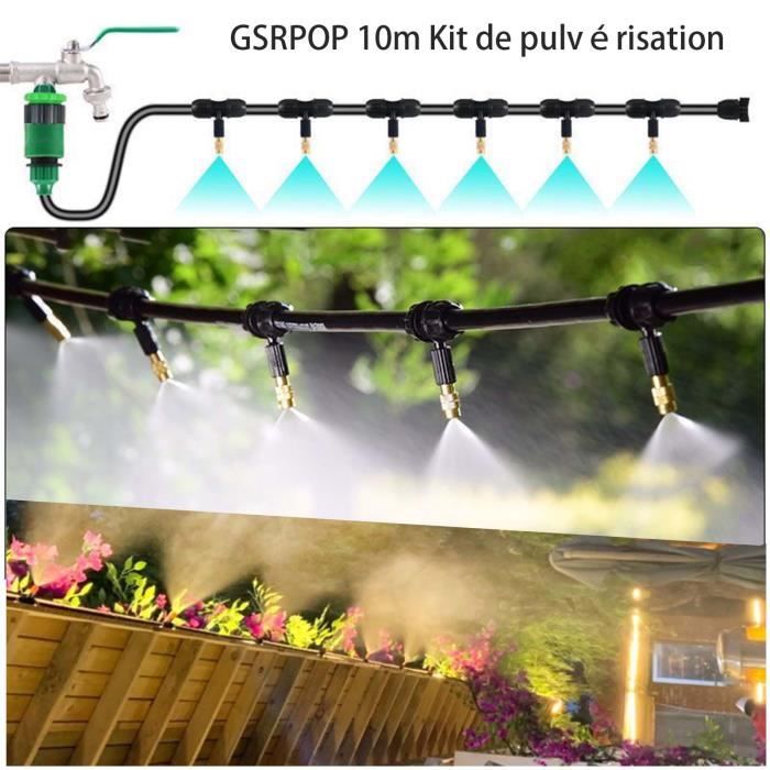 12M Brumisateur Terrasse Exterieur, Brumisateurs De Jardin, Kit Brumisateur Terrasse, Arrosage Automatique Extérieur, Arrosage Automatique Pour Jardin,Tuyau Goutte à Goutte (12M