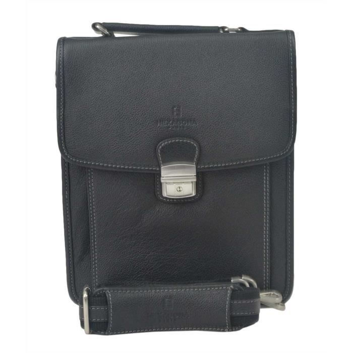 Sacoche bandoulière Hexagona en cuir pour homme Sacoche bandoulière Hexagona en cuir pour homme