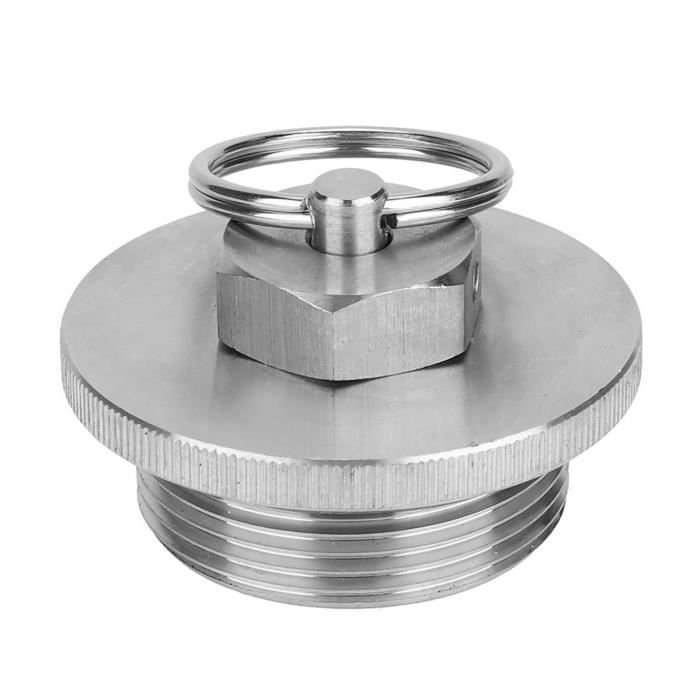Lot De 2 Couvercles Gazéification Acier Inox Avec Pierre Diffusion 0,5 Et Ligne Bière - Kit Carbonatation Fût