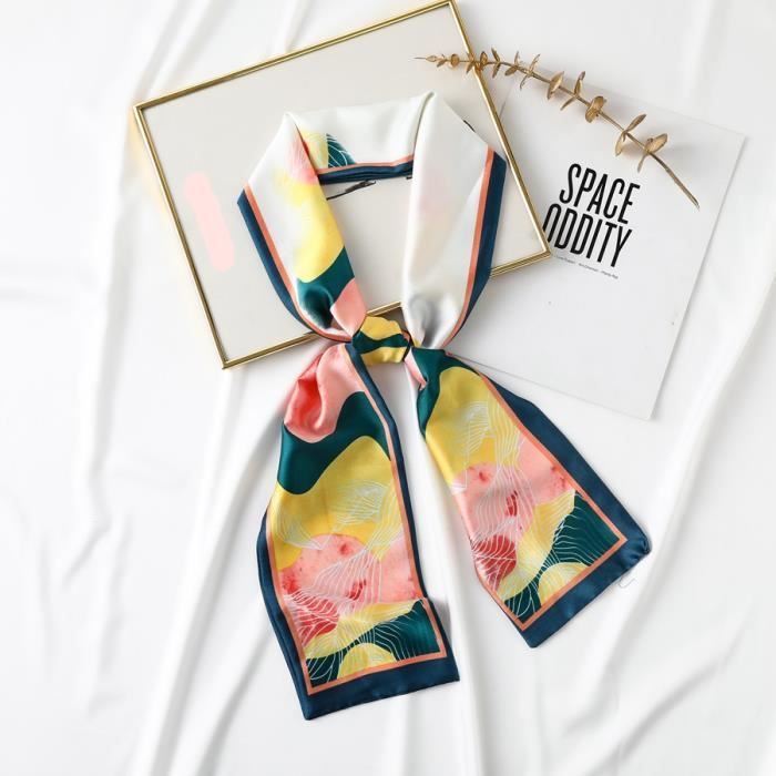 FAIRYGATE Foulard Femme Élégant - Écharpe Soie Printemps/Été - 160x50cm - Multicolore - Cadeau Idéal