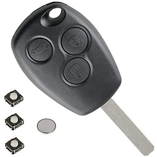 Coque De Télécommande De Clé Compatible Renault (Clio, Modus, Twingo, Kangoo...), 3 Boutons - Neuf