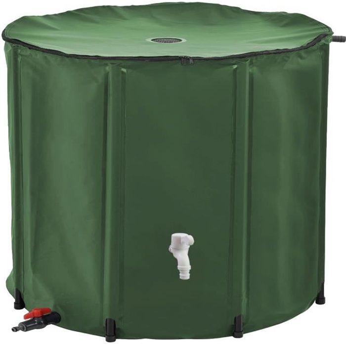 Réservoir souple, récupérateur d'eau de pluie pliable -750 L - Vert - Linxor