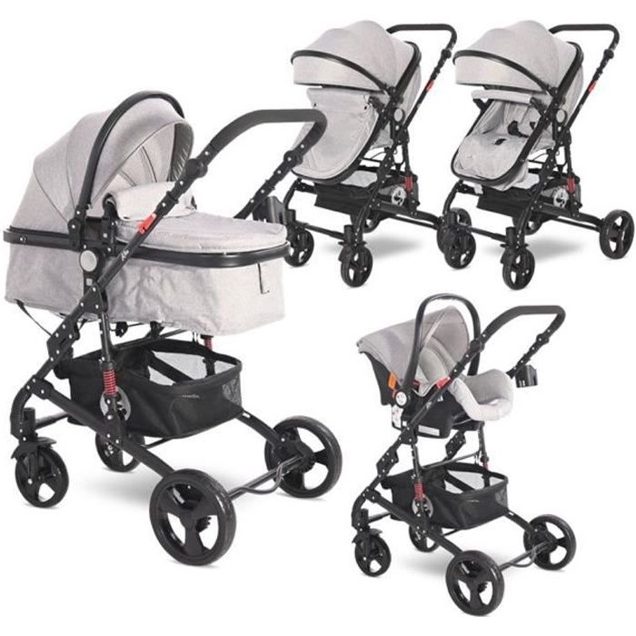 Poussette Combinée 3-en-1 GagaDumi SoHo - Siège Auto I-Size TÜV - Ultra Légère ~7 Kg - Accessoires Inclus