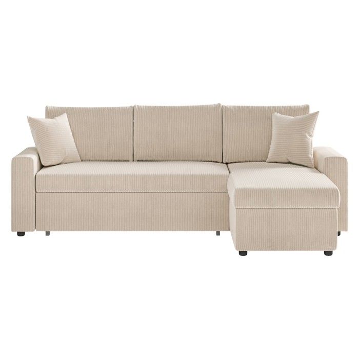 Loungitude - BELAMI - Canapé D'angle XXL 6 Places En Velours Côtelé