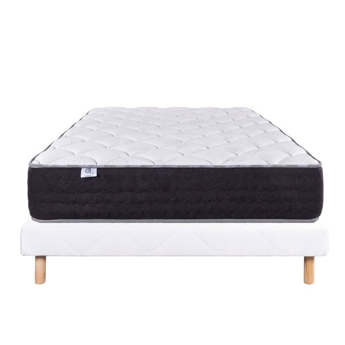 LUXURY LITERIE - Ensemble matelas + sommier - SERENITE - 160 x 200 cm - Tapissier - Ferme - Face été/hiver