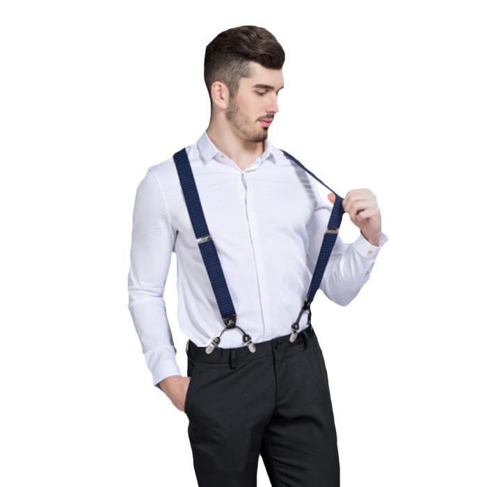 COMVIP Bretelle de Pantalon Réglable pour Homme Élastique Style Y Une Taille