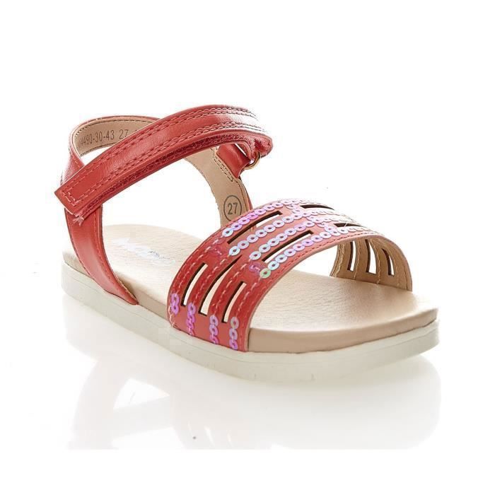 sandale fille rouge