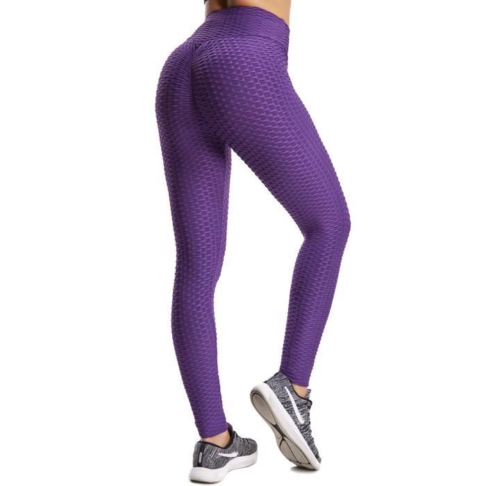 STARBILD Leggings de Sport pour Femme Anti-Cellulite Taille Haute Fesse Remontée Pantalon de Compression Plissé Slim Push Up Yoya Fitness 
