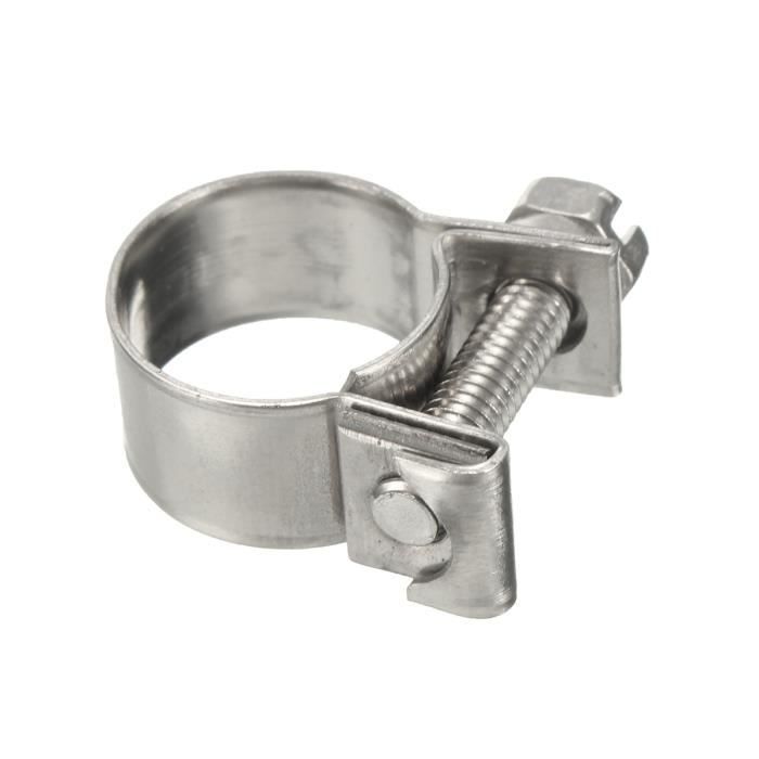 10 Colliers De Serrage Pour Tuyau Carburant - Réglables 13-15 Mm - Acier Zingué - Pour Injection, Air, Eau