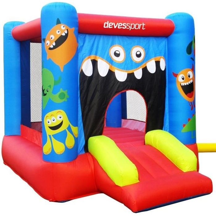 CHATEAU GONFLABLE 280 x 210 x 185 cm - Structure Aire de Jeux Gonflable  Monstre - Gonfleur Inclus - Cdiscount Jeux - Jouets