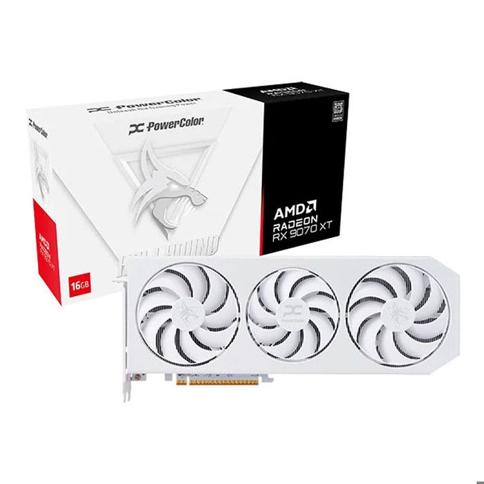 Carte graphique – PowerColor – Hellhound Spectral White – AMD Radeon RX 9070 XT – 16 Go – PCI Express 4.0 x16
