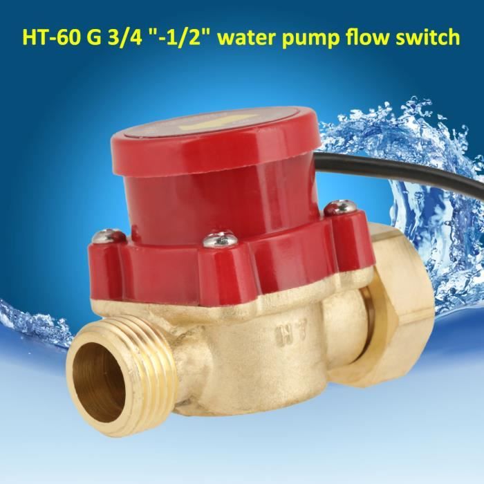 Commutateur De Débit D'Eau En Laiton 10 Bar - Filetage NPT - Contrôleur à Palette Réglable Pour Eau & Gaz Non Corrosifs
