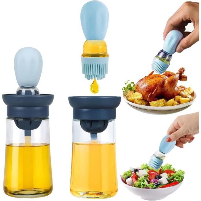 Pinceau Alimentaire Haute Température Bouteille D'Huile Avec Pinceau En Silicone IYinJuan - Distributeur 2-en-1 Pour Cuisine Et Grillades Piega Magliette