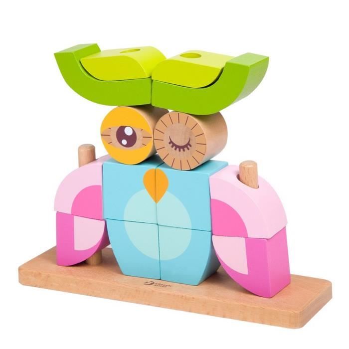 Puzzle en bois vertical - Hibou Multicolor - SEVIRA KIDS - Animaux