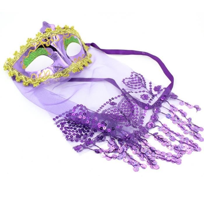 Masque de Bal Dentelle Indien,Masque Deguisement + Voile,pour 