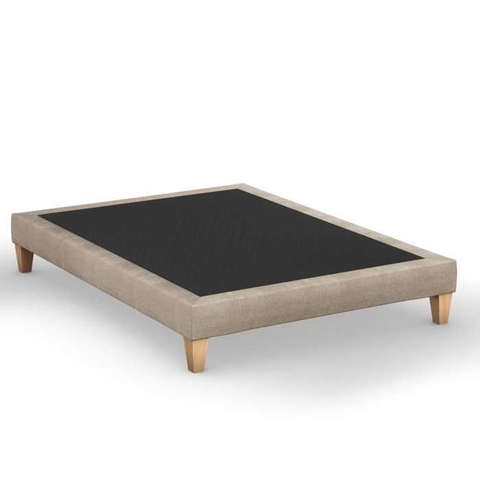 Sommier déco tapissier beige sable - SOMEO 140x190 - Beige - Garantie 5 ans - Someo