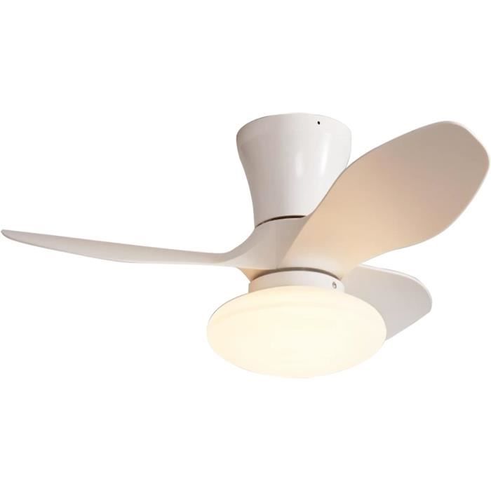 KRIPINC Silencieux Réversible E27 Ventilateur Plafond Avec Lumiere Et