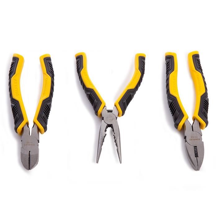 STANLEY Set de 3 pinces coupante / universelle / a bec long - vue 7