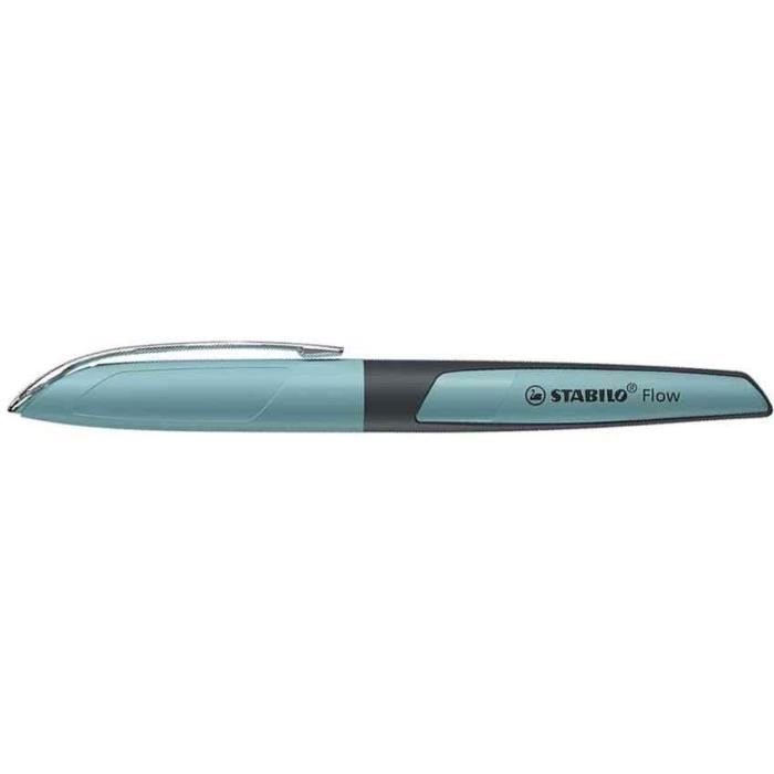 STABILO Stylo Plume Flow Modern Office Turquoise Pastel - Cartouche Incluse, Écriture Confortable Et Élégante