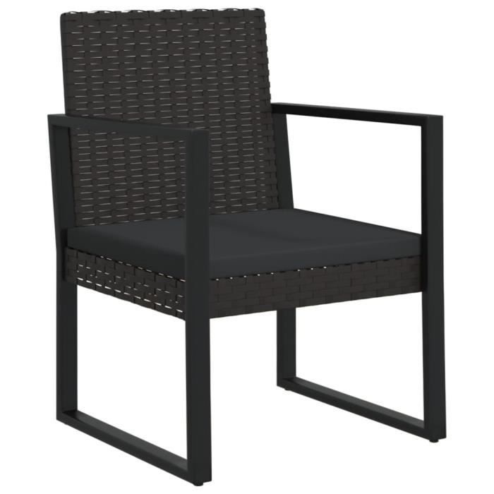 Fauteuil de jardin - SURENHAP - J11322 - Noir - Résine tressée - Coussin inclus