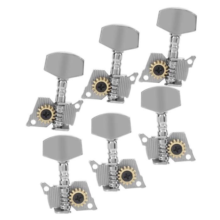 Jeu De 6 Chevilles D’accordage Guitare électrique – Mécaniques Verrouillage Métal Argenté – Accordage Précis Et Stable – Pour Remplacement Ou Upgrade