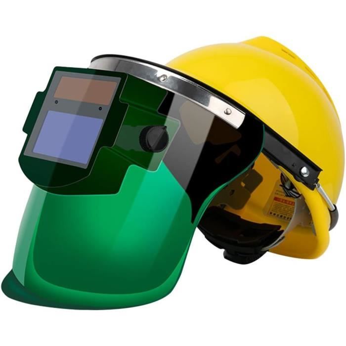 Masque de soudage lumineux auto-obscurcissant avec plage de nuances réglables DIN9-13 pour meulage TIG MIG
