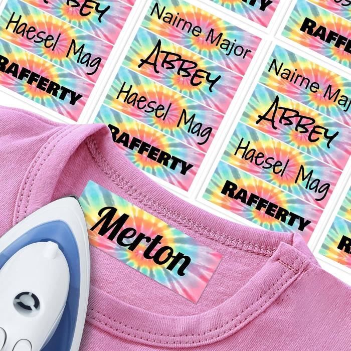 60 étiquettes Thermocollantes Personnalisables - Lavables 60°, Fabrication Française - Pour Vêtements Enfants, EHPAD